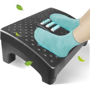 Foot Rest Under Desk at Work, Ergonomic Foot Stool with Massage Surface